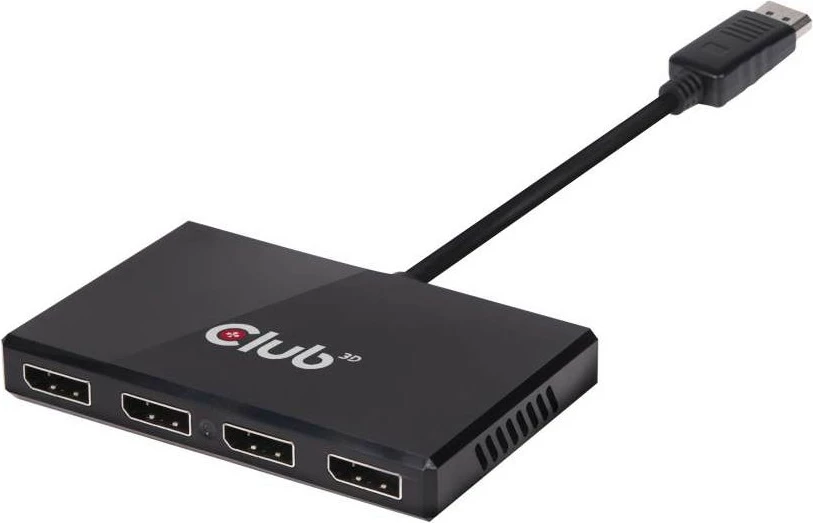 Hub DisplayPort Club3D SenseVision 1xDP në 4xDP, 0.13m, i zi