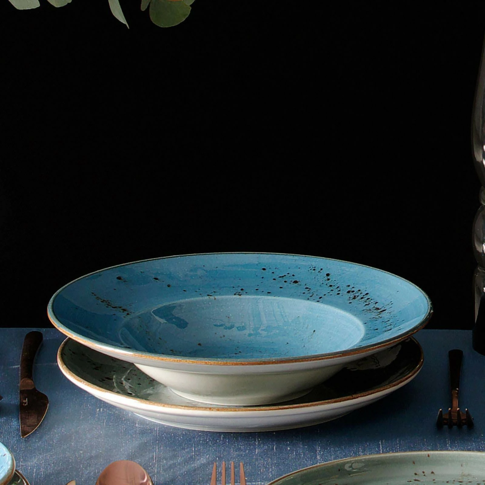 Pjatë për pasta Fine Dine Iris 27 cm 400 ml, blu, set 6 copë