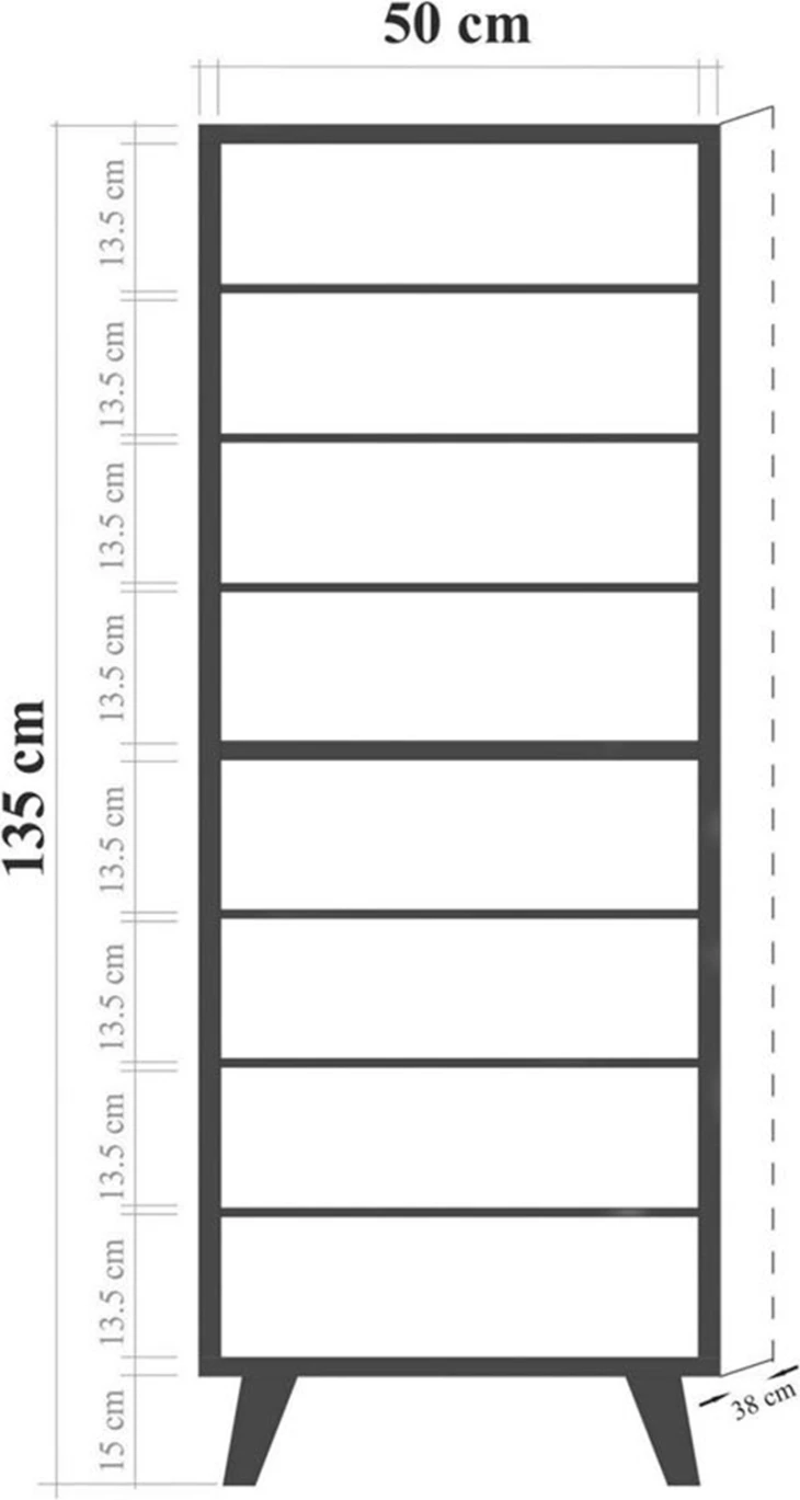 Dollap këpucësh ALVARO FH8954.14 melaminë, teksturë guri, 50x38x135 cm