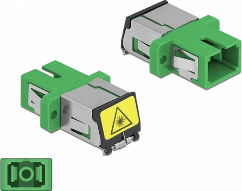 Kuplues fibër optike DeLOCK SC/SC Simplex, single-mode, me mbrojtje laser, i gjelbër