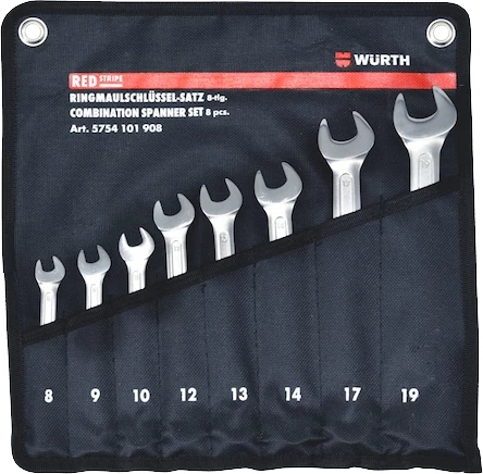 Set çelësash të kombinuar, Würth Redstripe, WS8-19, 8 copë