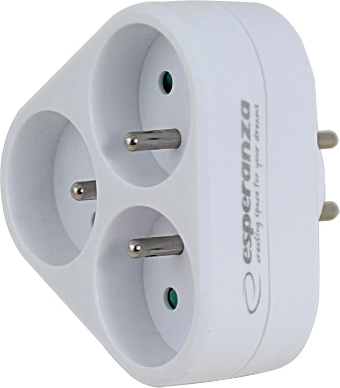 Shpërndarës elektrik Esperanza ELK303W, 3 dalje, i bardhë