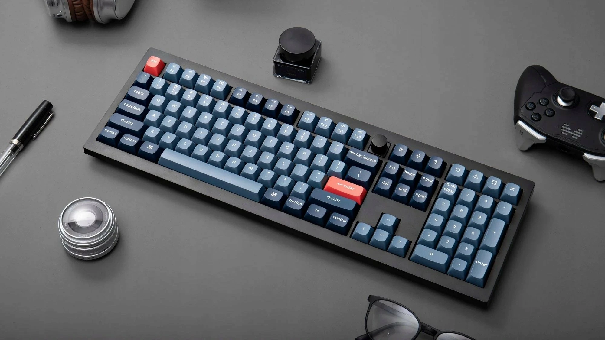 Tastierë mekanike Keychron V6 Max QMK/VIA (V6M-D1) 100% US, Gateron Jupiter Red, RGB, Bluetooth/2.4GHz/USB-C, e zezë