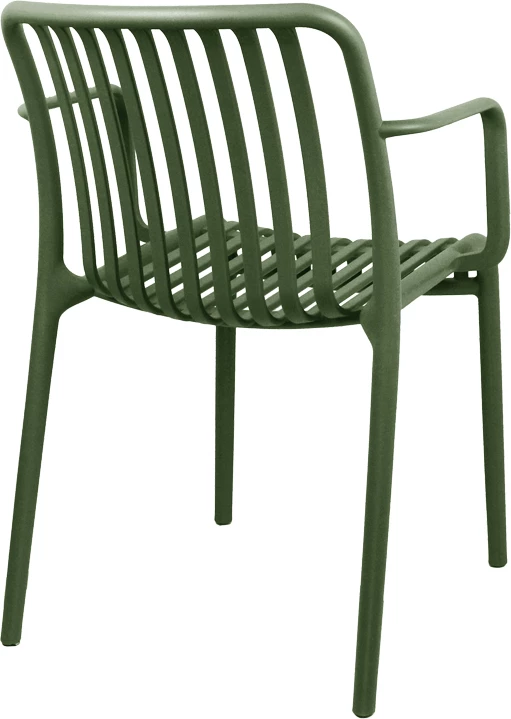 Karrige me krahë Zoi, plastikë e fortë, ngjyrë e gjelbër e errët, 55.5x57.5x79cm