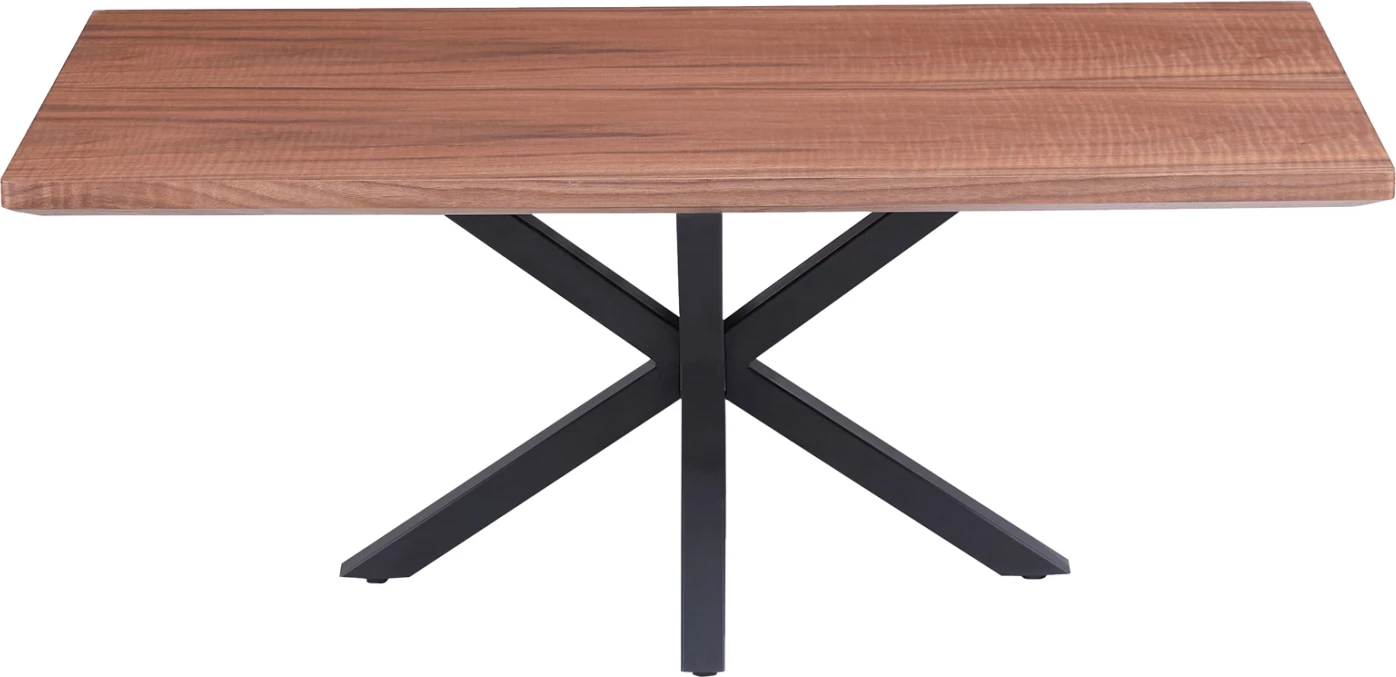Tavolinë kafeje FH9470.02 MDF me sipërfaqe arre dhe bazë metalike të zezë 120x60x45.5H cm
