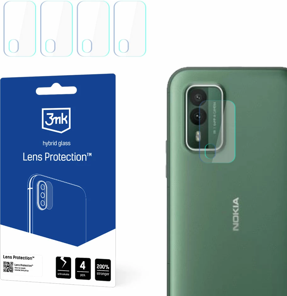 Mbrojtës xhami për kamerë 3mk Protection, për Nokia XR21, set 4 copë