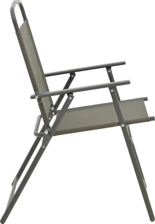 Karrige palosëse Vela, metal anthracite, textilene champagne, set prej 4 copë, 53x58x90cm