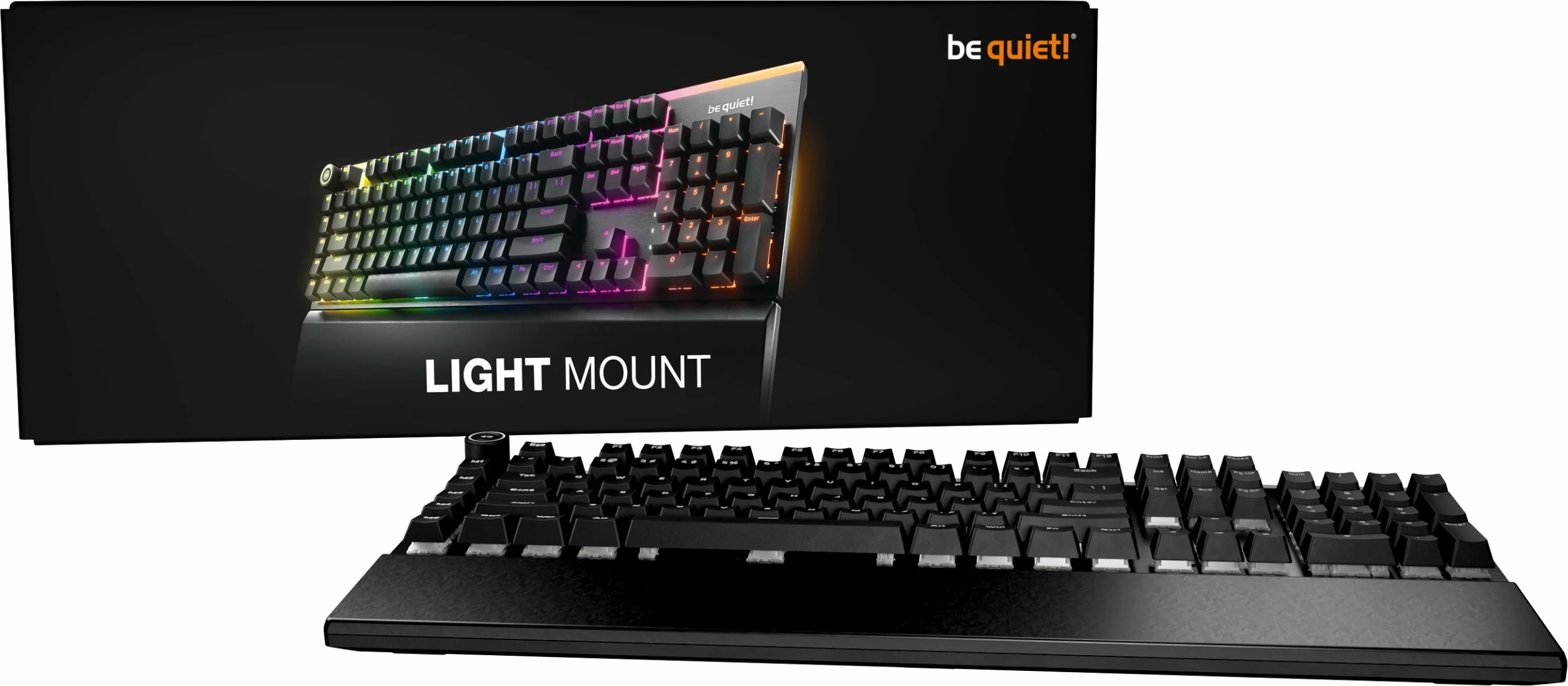 Tastierë mekanike gaming be quiet! Light Mount Silent Tactile BT004US, 100%, RGB, USB (US layout), me pushrest, e zezë