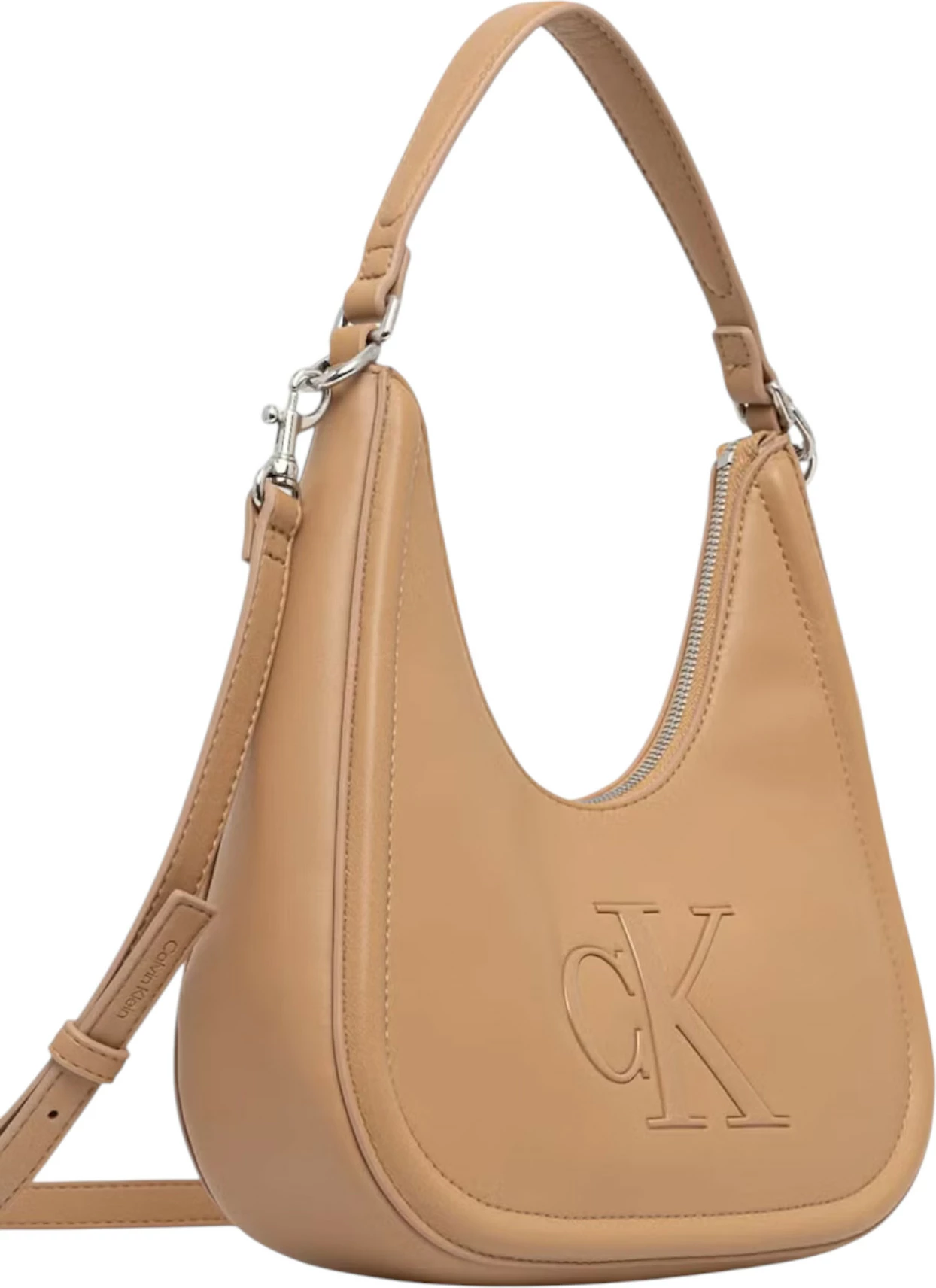 Çantë krahu Calvin Klein BOLD CK Small Crescent LV04F3561G, bezhe e errët