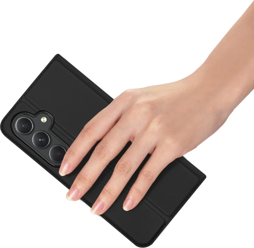 Mbështjellës Dux Ducis Skin Pro për Samsung Galaxy A55 5G, me kapak dhe xhep për kartela, i zi