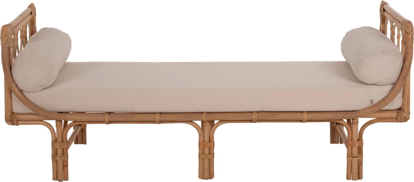 Divan për jashtë CHARMELLA FH9659 natyral rattan-jastëkë bezhë 187x69x76H cm