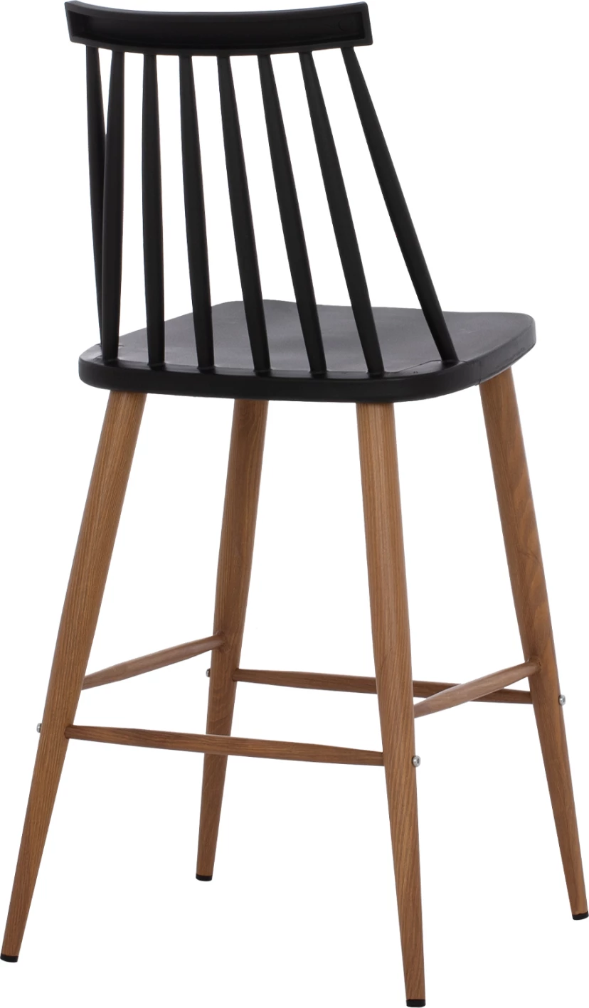 Karrige për bar FH9300.02, ngjyrë e zezë dhe natyrale, 43x45x97 cm, set prej 2 copë