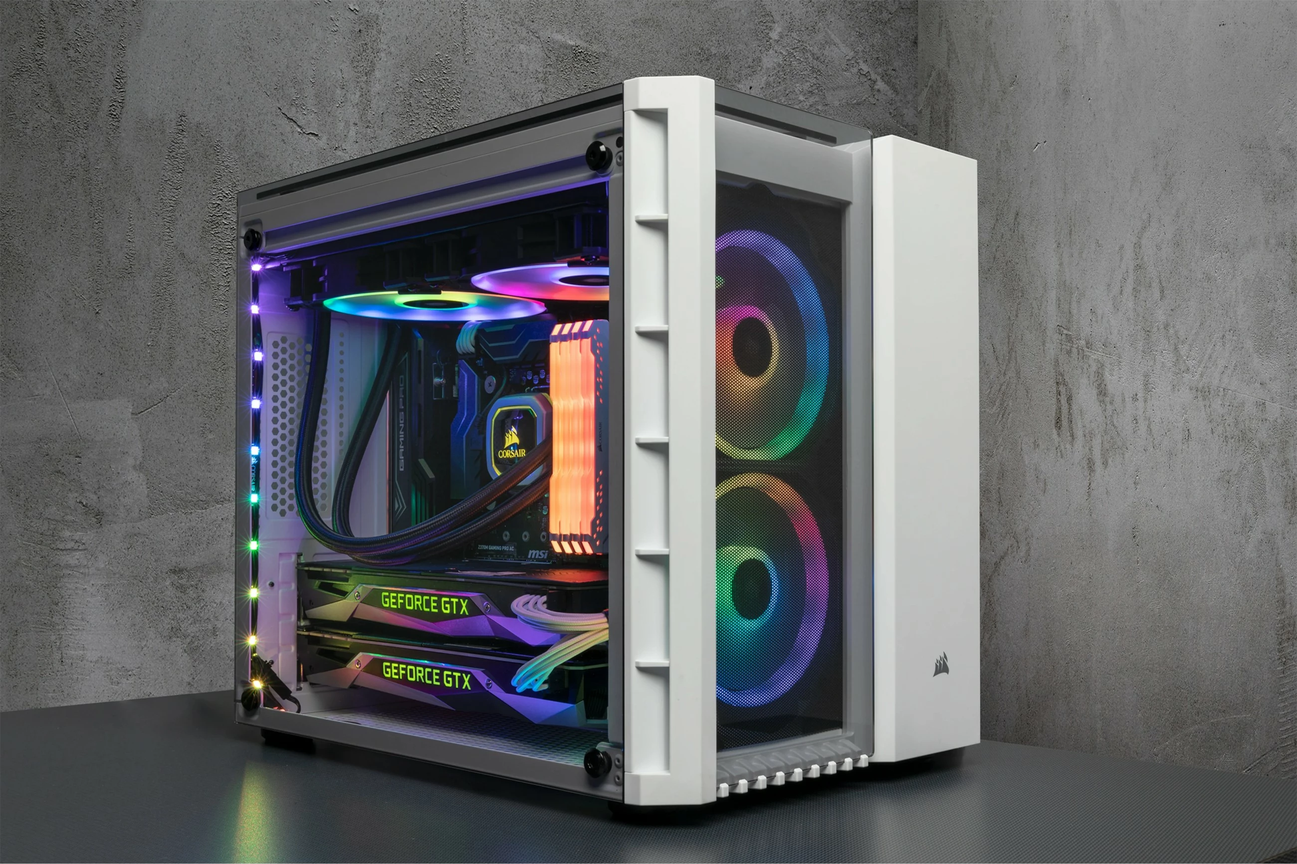 Kasë Corsair Crystal 280X, micro ATX, xham i temperuar, e bardhë