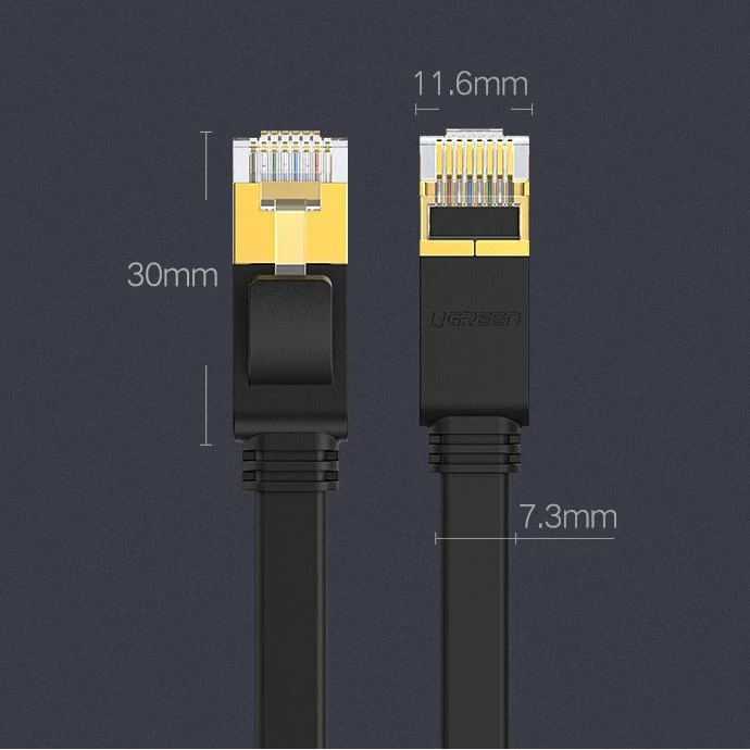 Kabllo rrjeti Ugreen NW106 11265, Cat 7 STP, RJ45, 10m, e zezë