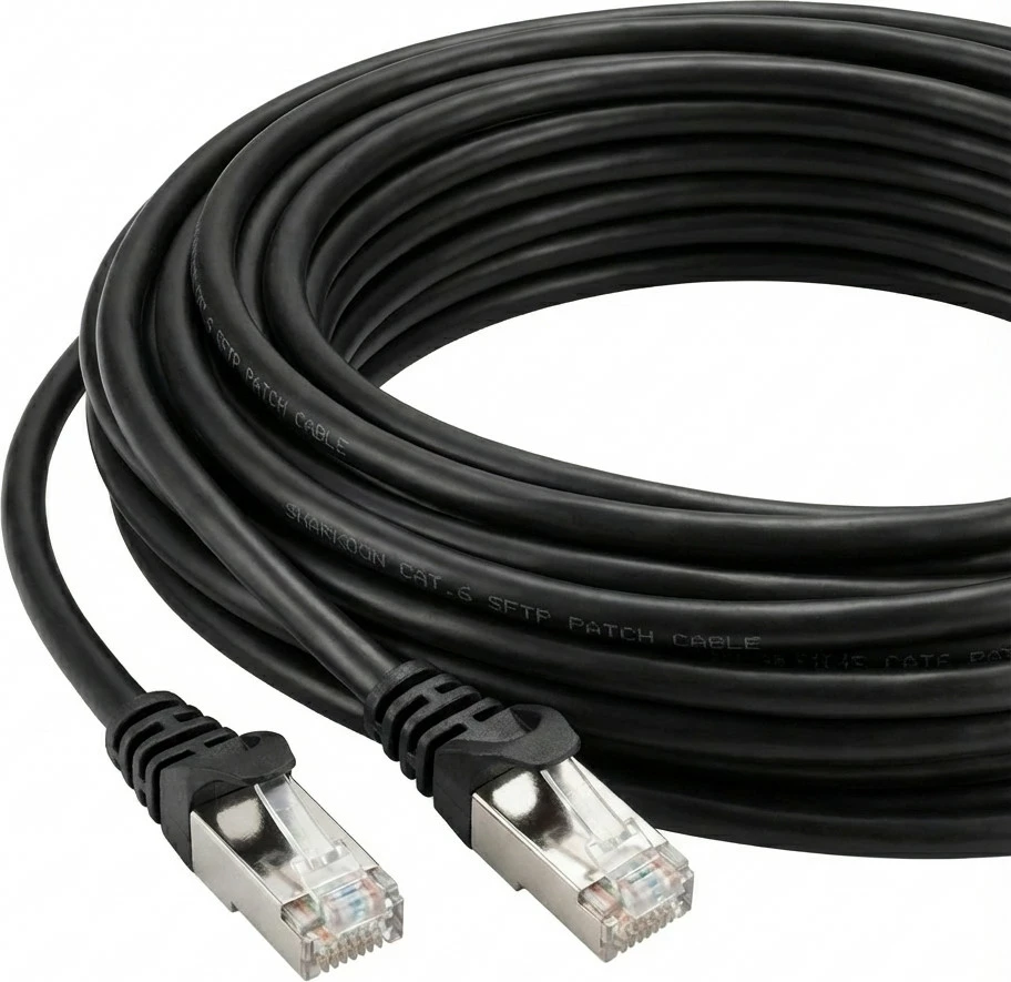 Kabllo rrjeti Sharkoon RJ45 Cat6 S/FTP, 20 m, e zezë