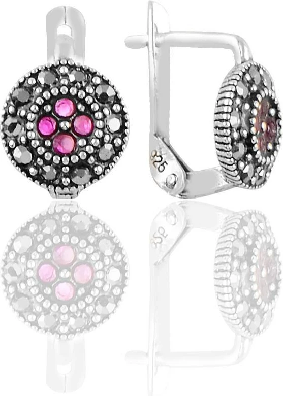 Vathë argjendi, ngjyrë fuchsia, Jumeon, 10x8mm
