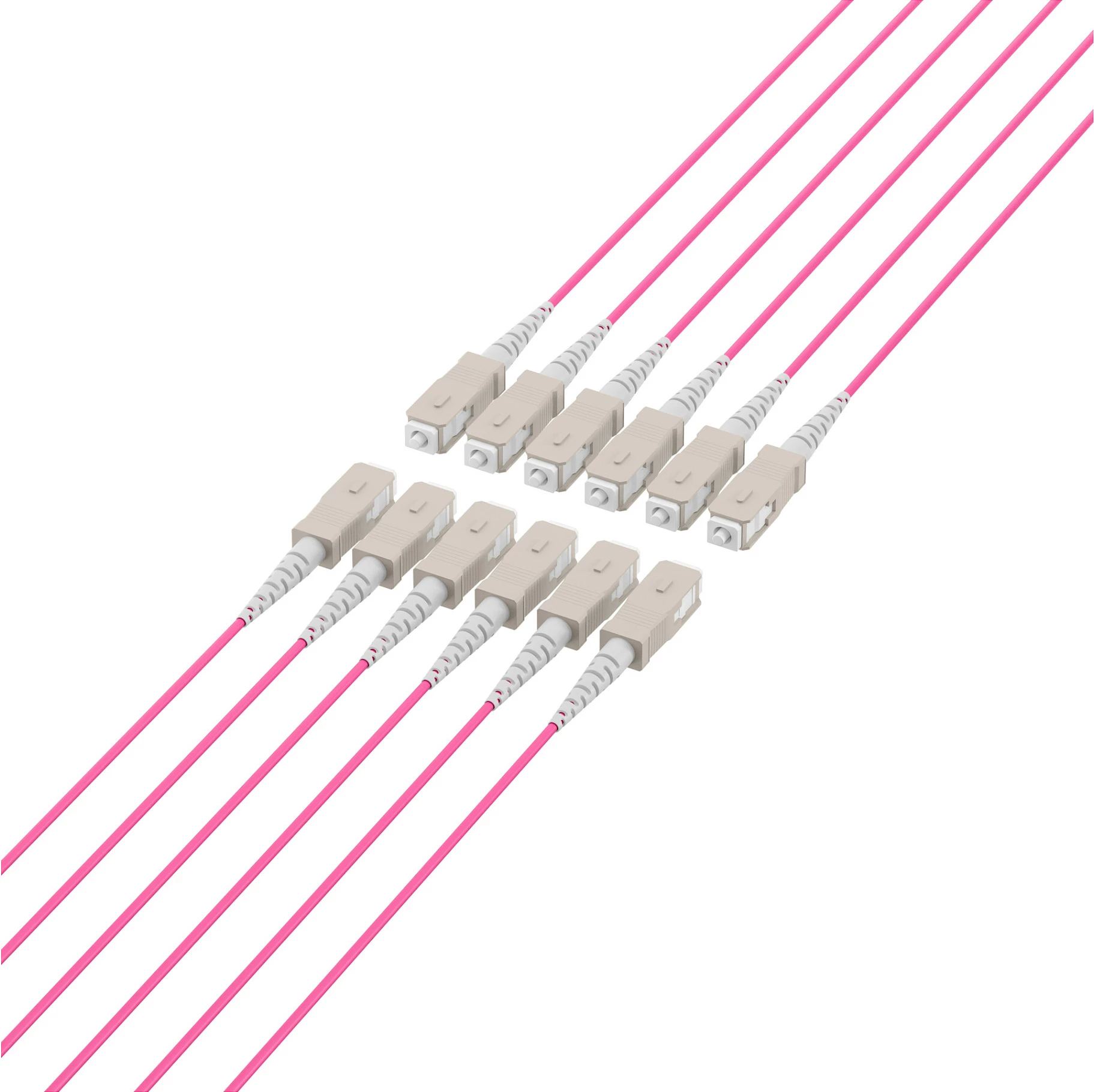 Kabllo fiber optike EFB Elektronik U-DQ(ZN)BH OM4, 12x SC-SC, 40 m, LSZH, bezhë/zi/magenta