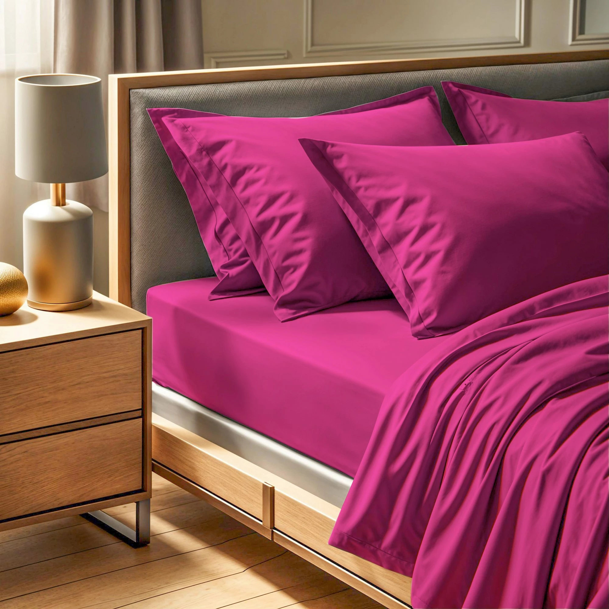 Çarçaf fitted super king, ngjyrë Dusty Rose, L'essentiel, 180x200+30 cm