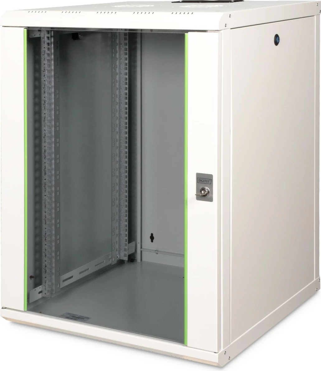 Kasë muri Digitus Unique 16HE 16U 820x600x600mm, xham, gri