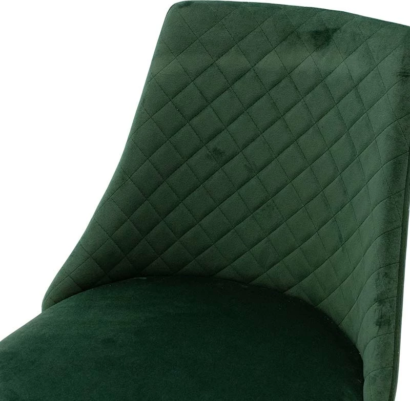 Karrige Giselle kadife e gjelbër këmbë zezë-arta