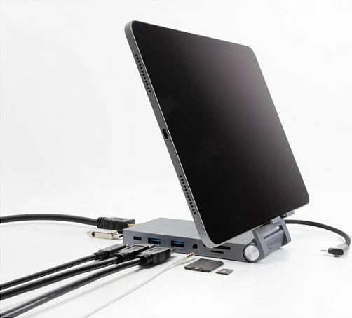 Docking station DeLOCK USB-C 4K me stand, HDMI, USB Hub, SD/MicroSD, PD 60W, gri