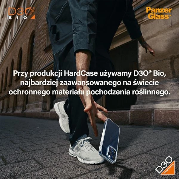 Mbështjellës PanzerGlass HardCase me D3O për iPhone 15 Pro Max, transparent