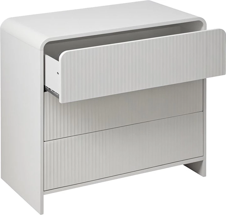 Komodë Zeplen, MDF, ngjyrë e bardhë, 80x40x75cm