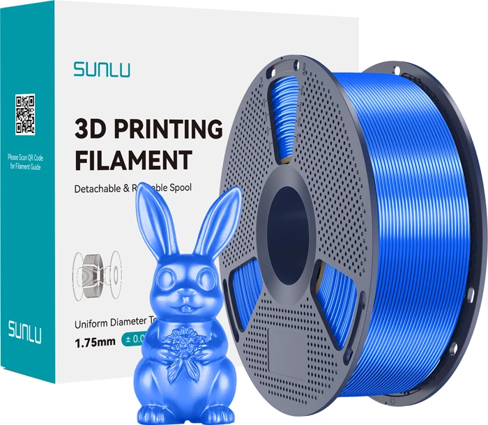 Filament për printim 3D Sunlu PLA+ Silk 1.75mm, blu