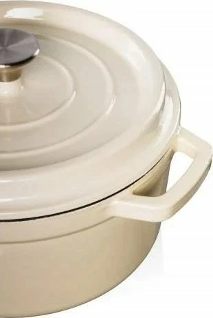 Tenxhere gize e emaluar Sourcing Grand Feu 4.7L 26cm, e bardhë