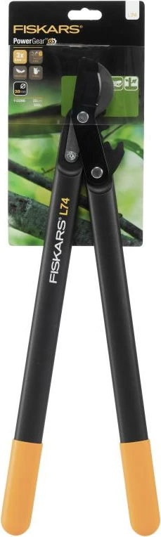 gërshërë krasitjeje me doreza të gjata Fiskars PowerGear Bypass Lopper Medium L74 (1000582), 57 cm, prerje deri 38 mm, zi/portokalli/jeshile