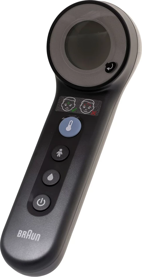 Termometër pa kontakt Braun BNT400B, për ballë, LCD, i zi