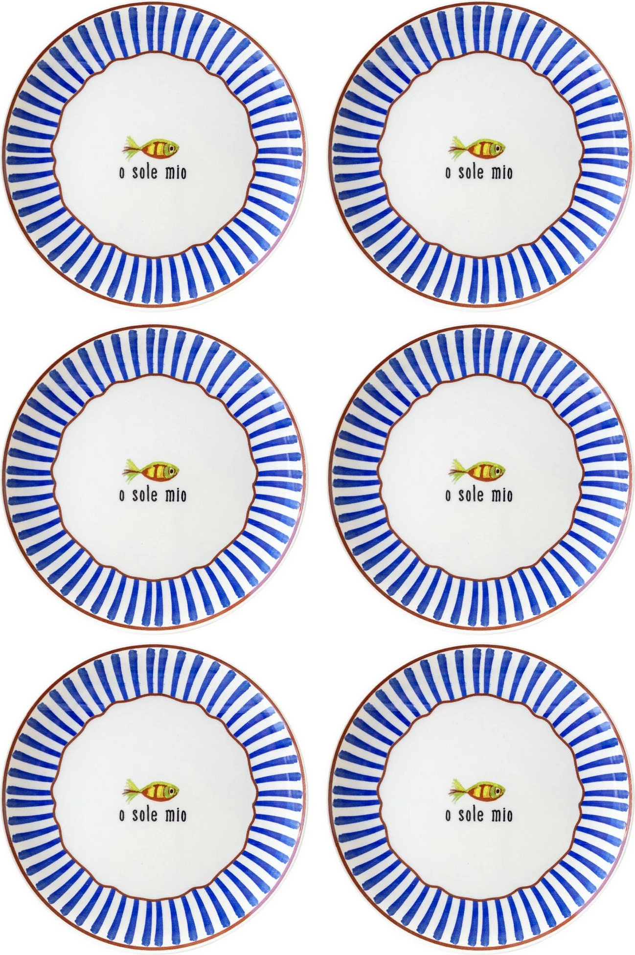 Set pjatash shërbimi (6 copë), Hermia, FSH0002, ngjyrë blu