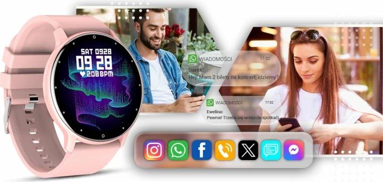 Smartwatch Giewont për femra, rozë