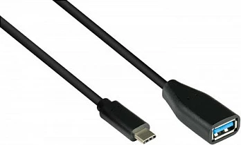 Kabllo OTG USB-C në USB-A GoodConnections 2811-OTG, 0.1 m, USB 3.2 Gen 1, e zezë