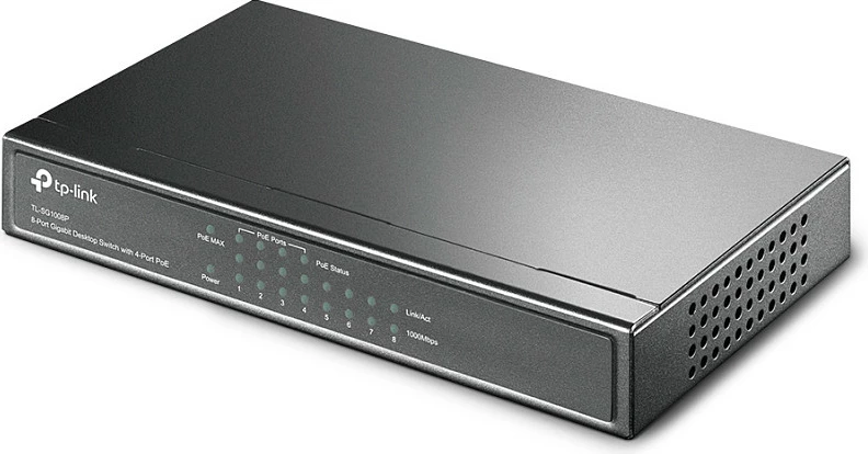 Switch TP-Link TL-SG1008P, 8 porta, PoE, Gigabit, metalik