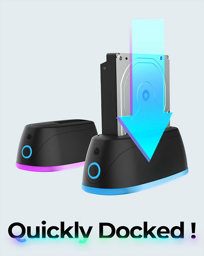 Docking station ICY BOX IB-1124L-C3, HDD, SSD, USB 3.2 Gen 1, e zezë