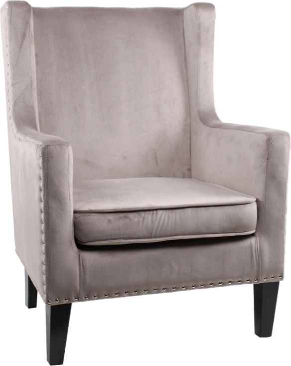 Fotel Richie, kadife, ngjyrë elefant, 72x74x98