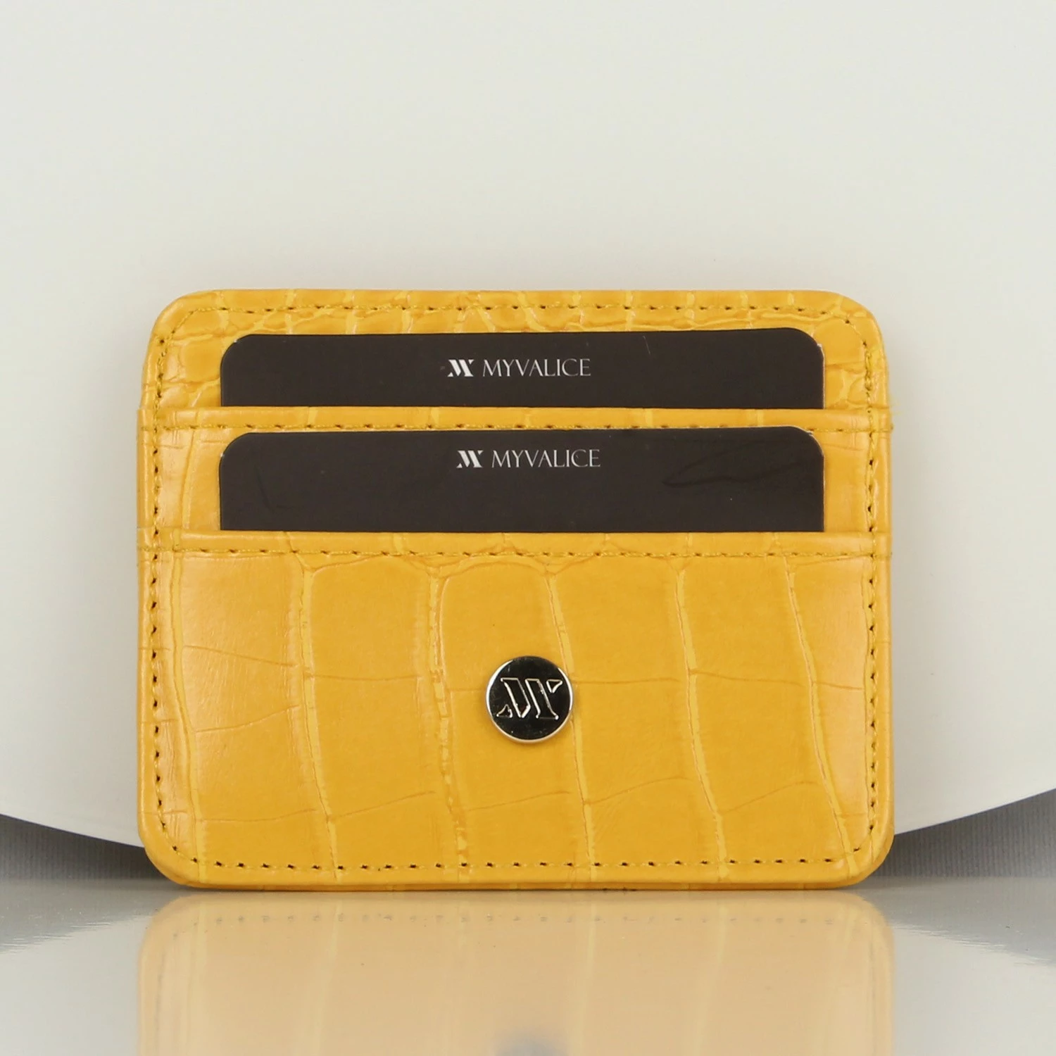 Portofol prej lëkure, mbajtës kartelash, ngjyrë e verdhë, Zoozie Bags, 2453