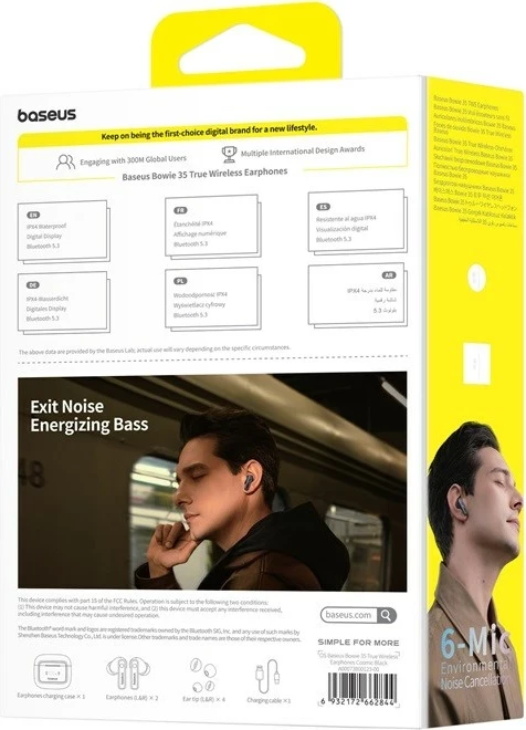 Kufje Baseus Bowie 35 TWS Bluetooth me anulim zhurme, In-ear, Zezë