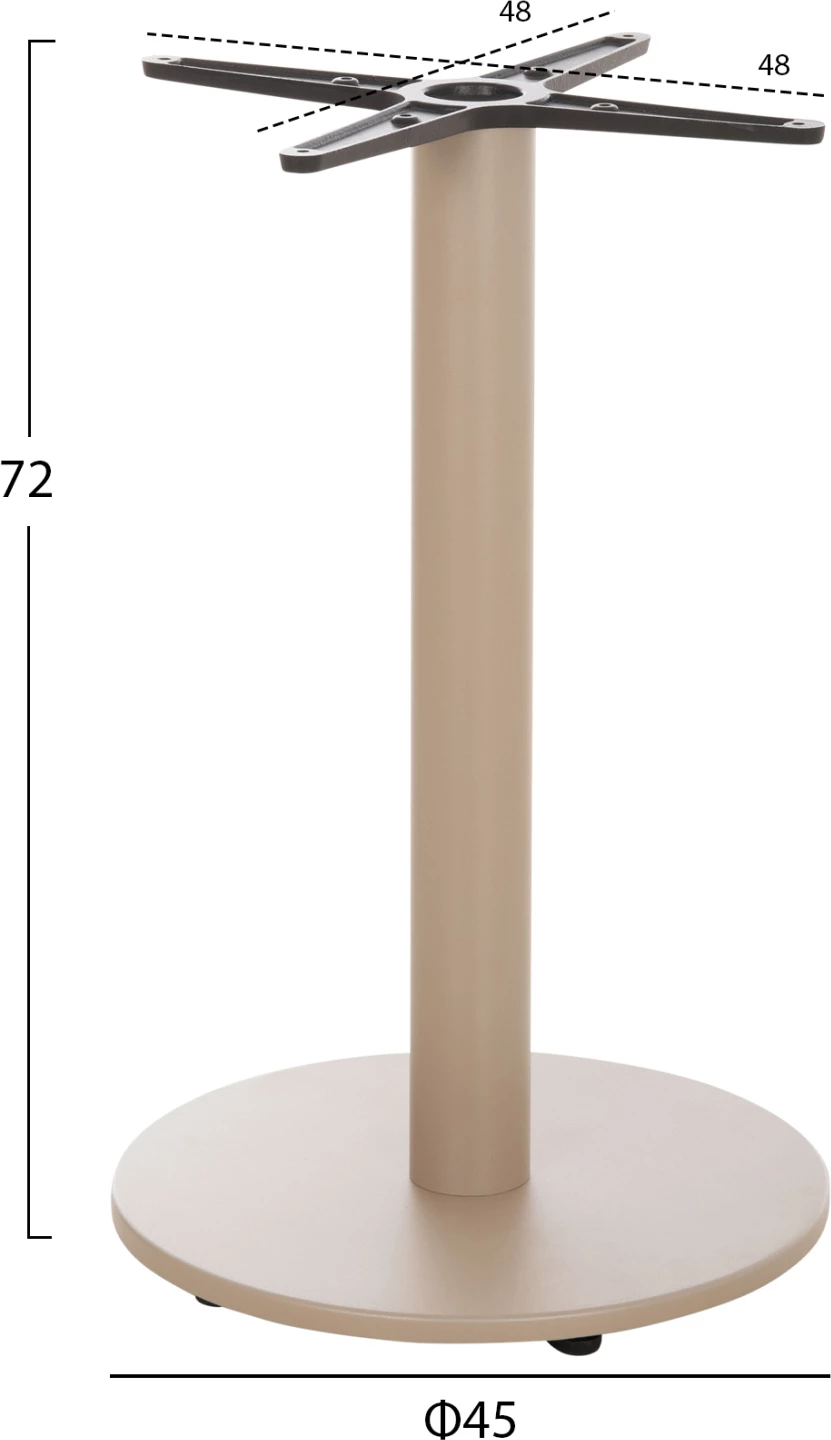 Baza e rrumbullakët për tavolinë, alumin, ngjyrë kapuçino, FH476.25, 45x72cm