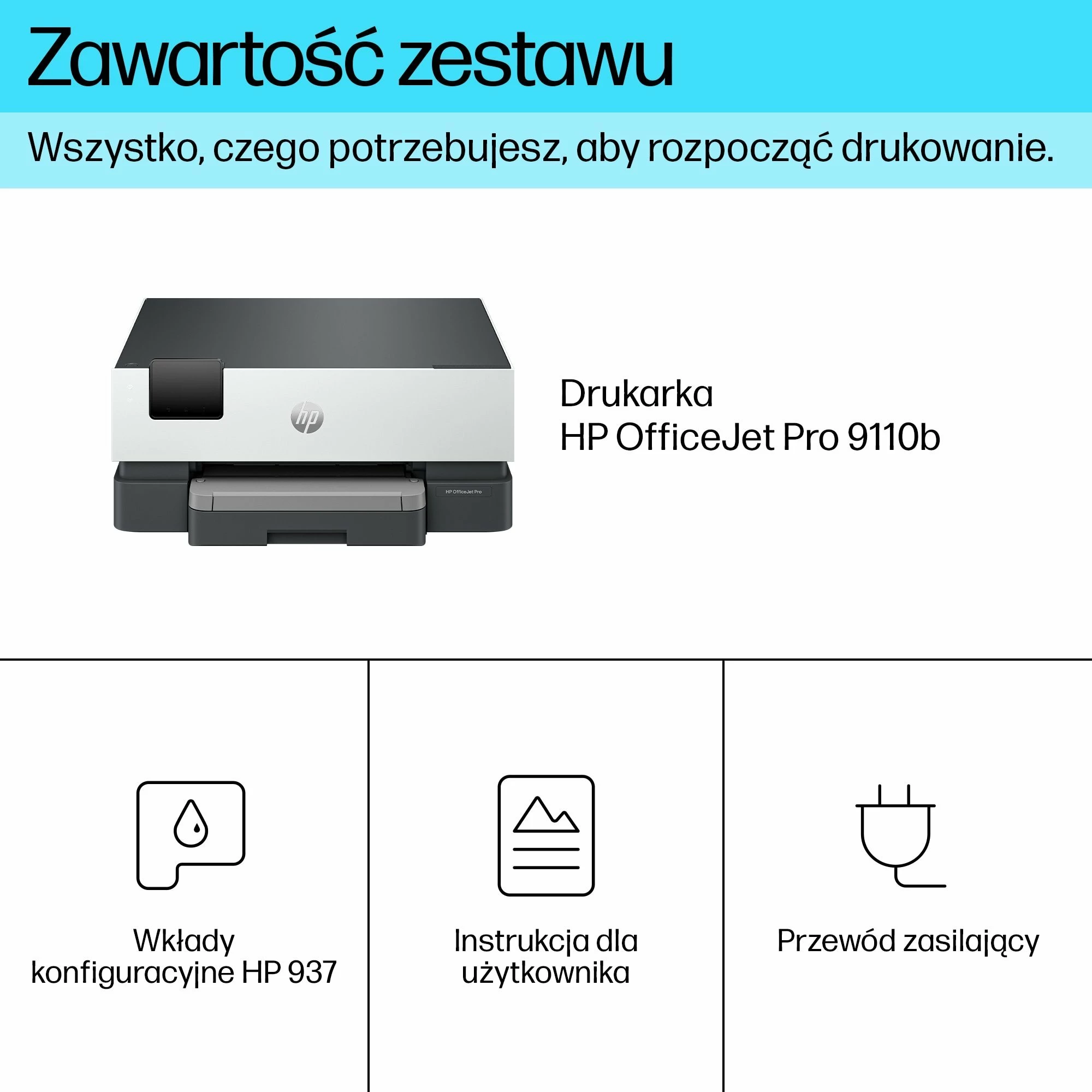 Printer inkjet HP OfficeJet Pro 9110b (5A0S3B) A4, Wi‑Fi, Duplex, 250 fletë, 4 kartrixhe, Ethernet/USB, ekran me prekje, Bardhë/Gri