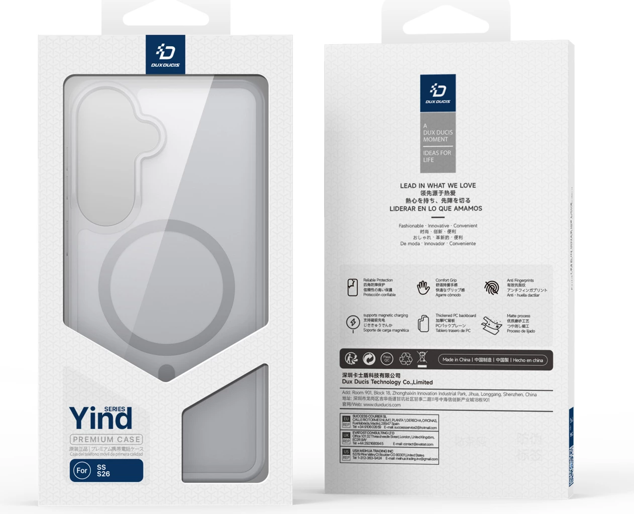 Mbështjellës Dux Ducis Yind për Samsung Galaxy S26, MagSafe kompatibil, TPU/PC, gri