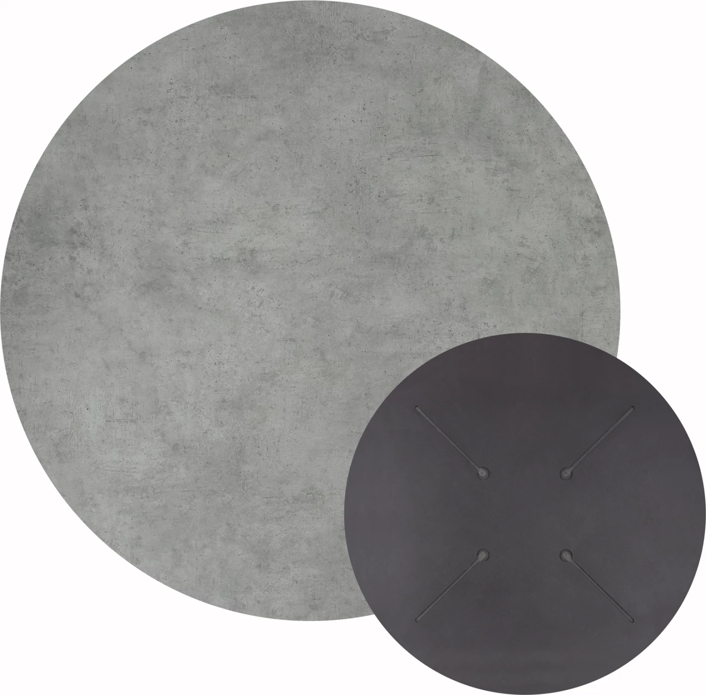 Sipërfaqe tavoline rrethore, ngjyrë çimento, HPL FH5841.32, 60cm