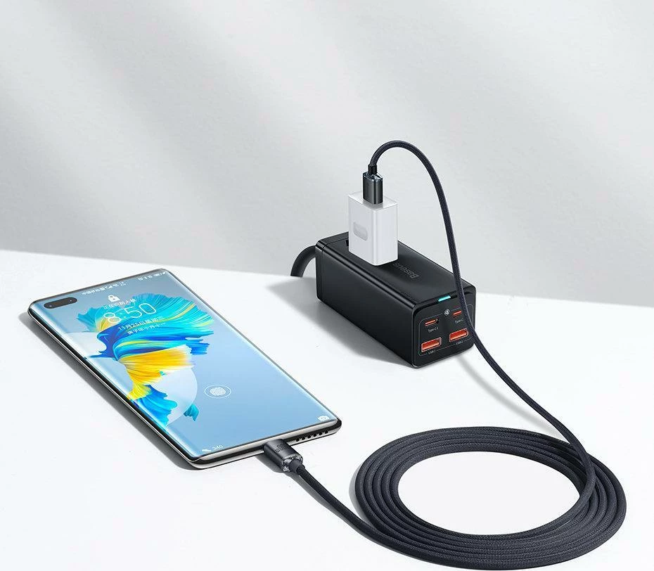 Kabllo USB Baseus Crystal Shine CAJY000401 USB-A në USB-C 1.2 m 100W, e zezë (1 copë)