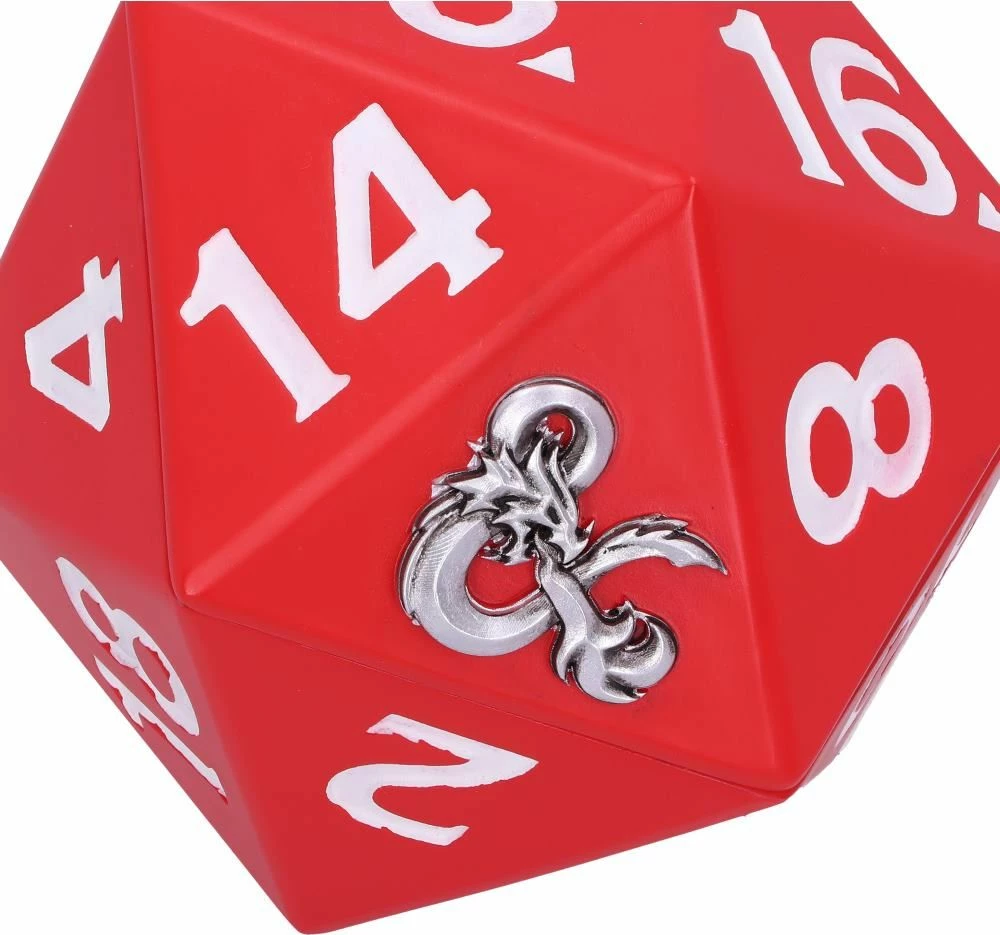 Kuti dekorative për zare NEMESIS NOW Dungeons & Dragons D20 13.5 cm, rrëshirë, e pikturuar me dorë, e kuqe