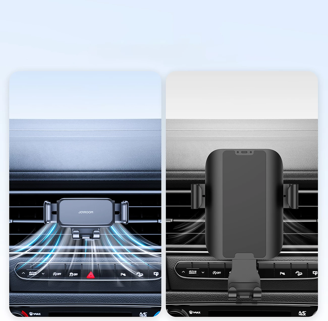 Mbajtëse celulari për veturë Joyroom JR-ZS283, montim në grilë ajrimi, kapëse me krahë teleskopikë, e zezë, në kuti
