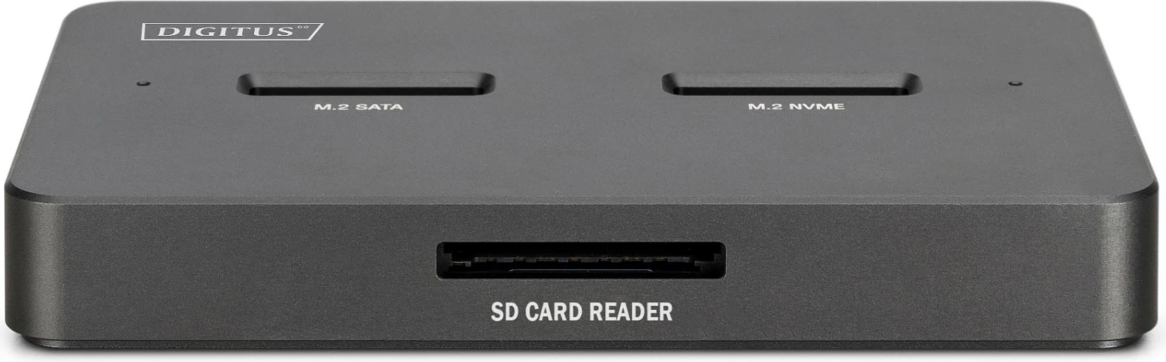 Docking station Digitus USB-C 3.2 Gen2, për M.2 NVMe/M.2 SATA SSD + lexues SD, 10Gbps, deri 4TB, e zezë