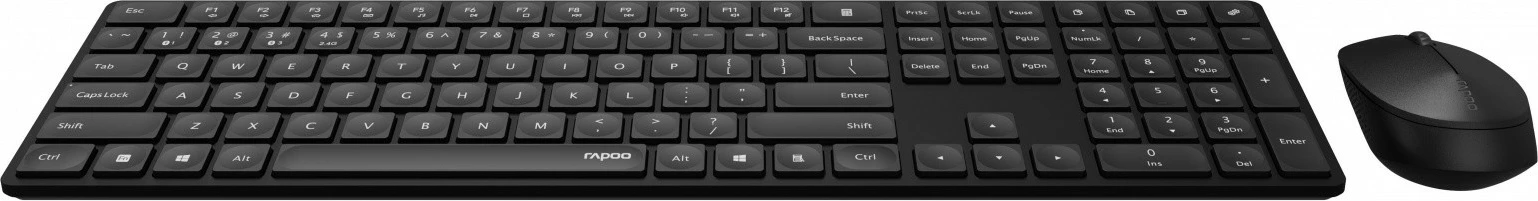 Set wireless tastierë dhe maus RAPOO 8020M, i zi