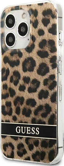 Mbështjellës Guess GUHCP13LHSLEOW për iPhone 13/13 Pro 6.1", hardcase, Leopard, kafe