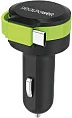 Karikues veture RealPower 257636, 5V 2.4A, 1x USB + kabllo e integrume 0.58m, i zi/jeshil